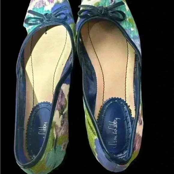 Sam & Libby Blue Boho Floral Ballet Flats size 7 - Picture 3 of 4